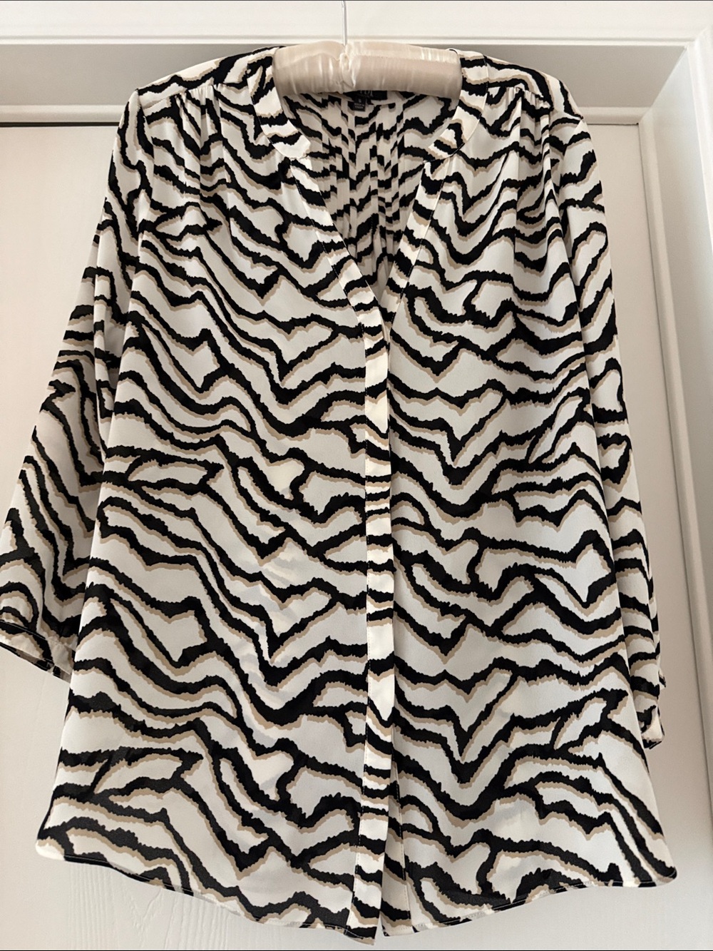 NYDJ Black and White Zebra Print Blouse